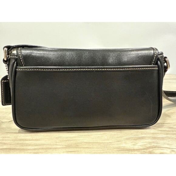 VTG Y2K Coach Leatherware Bleecker Double Buckle Crossbody Black Leather Bag - Picture 5 of 16